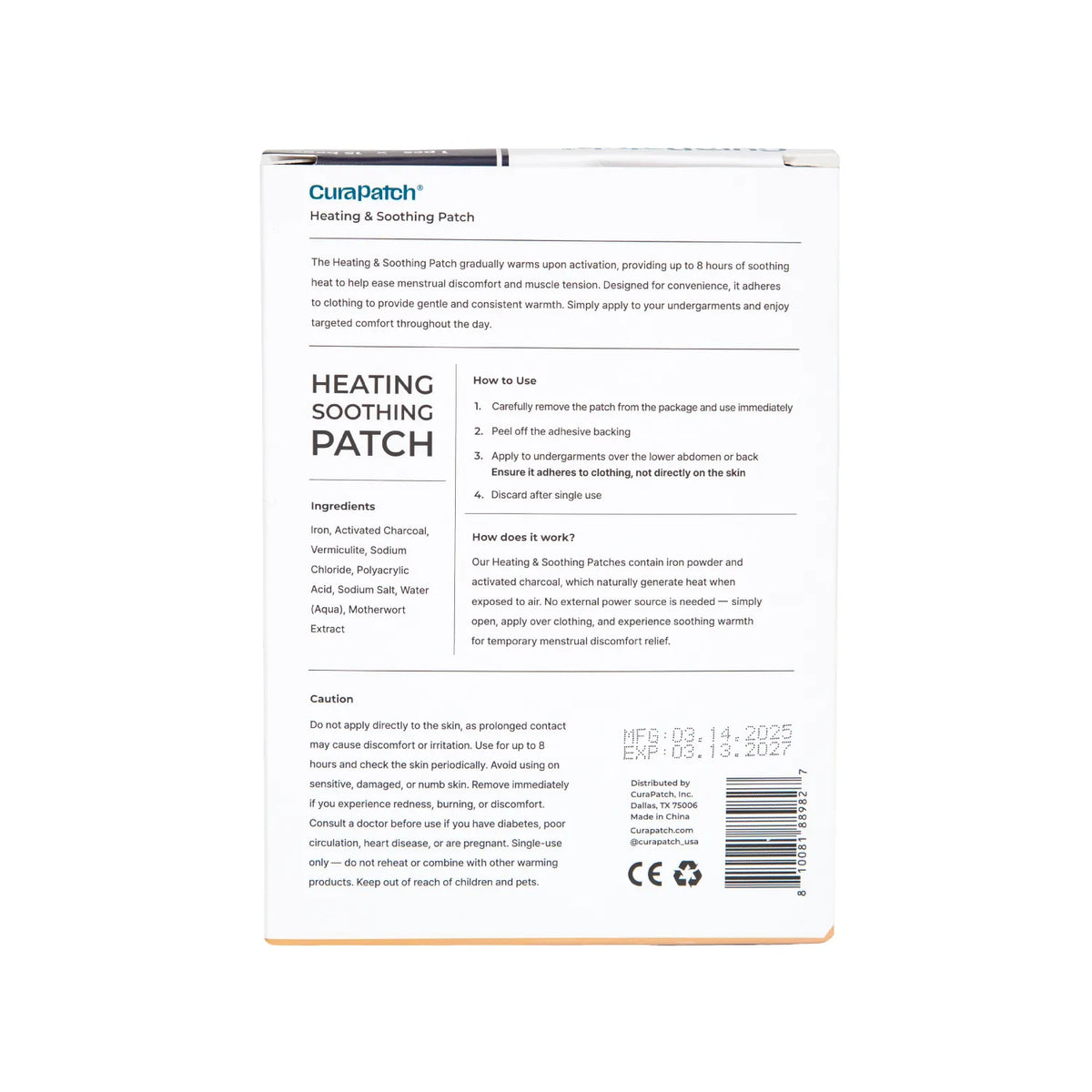 Heat Unit Patch Heating Soothing Patch – Cura Patch
